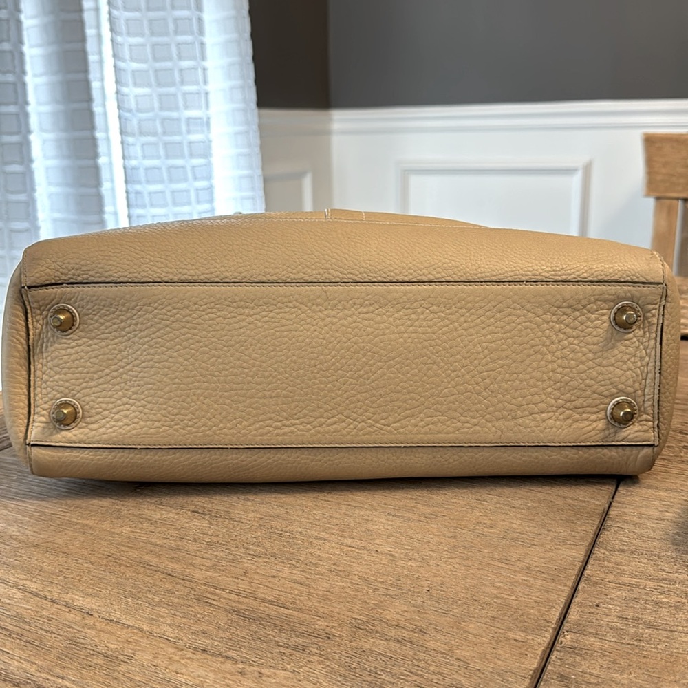 Coach 10529 Hamptons Cream Leather Belted Braided Carryall Handbag - Picture 5 of 7